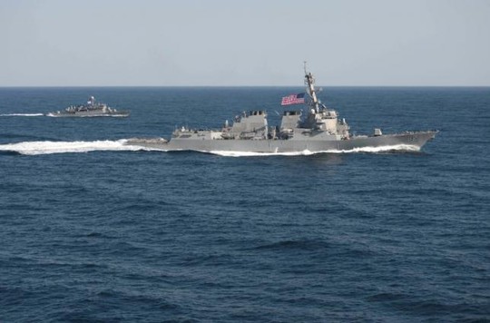 Tàu USS Lassen tham gia tập trận Đại bàng non ở Hàn Quốc vào tháng 3-2015. Ảnh: Reuters