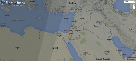 Hành trình ngắn ngủi của chiếc máy bay Nga rơi ở Ai Cập. Nguồn: Flightradar24