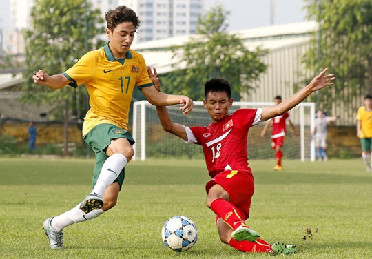 
U16 Việt Nam trong trận thua Úc 0-1 chiều 20-9 Ảnh: VFF
