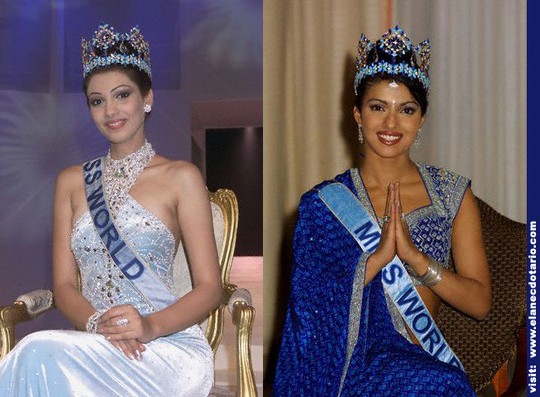 
Thay vì phát sóng về Priyanka Choptra (phải)- Hoa hậu Thế giới năm 2000, chương trình Nightline lại đưa nhầm hình ảnh của Yukta Mookhey (trái) - Hoa hậu Thế giới năm 1999. Cả hai đều là những diễn viên Ấn Độ nổi tiếng.

