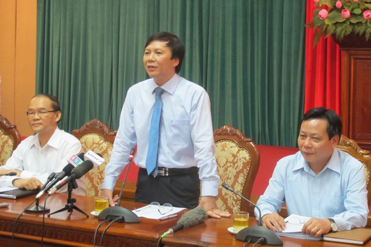 Lãnh đạo Ban Tuyên giáo, Ban Tổ chức thành ủy Hà Nội chủ trì buổi giao ban báo chí chiều 20-10. ảnh: Văn Duẩn