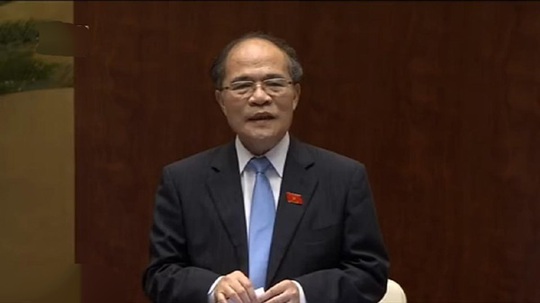 Chủ tịch Quốc hội Nguyễn Sinh Hùng phát biểu mở đầu phiên chất vấn và trả lời chất vấn