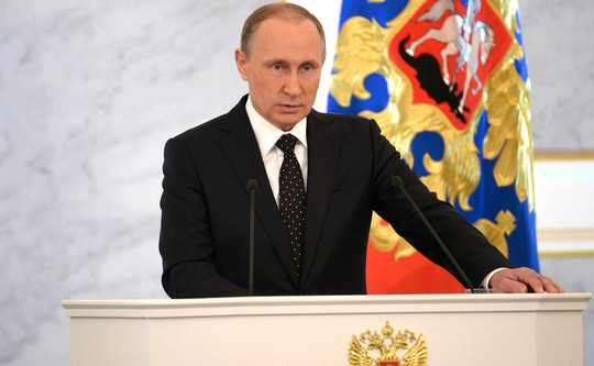 Tổng thống Nga Vladimir Putin đọc thông điệp liên bang hôm 3-12 Ảnh: KREMLIN.RU