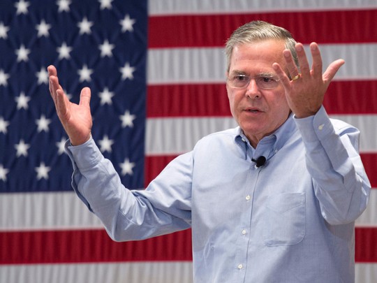 Ứng cứ viên tổng thống Mỹ Jeb Bush. Ảnh: Reuters