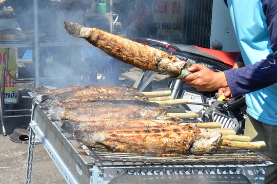 
Nướng cá, thịt nên để thức ăn xa nguồn lửa và tránh khói bếp. Ảnh: Tấn Thạnh
