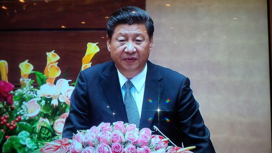 
Tổng Bí thư, Chủ tịch Trung Quốc Tập Cận Bình phát biểu tại Quốc hội sáng 6-11 - Ảnh chụp qua màn hình

