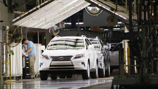 
Một nhà máy lắp ráp ô tô của hãng Toyota (Nhật Bản)

ở TP Cambridge, tỉnh Ontario - Canada Ảnh: THE CANADIAN PRESS

