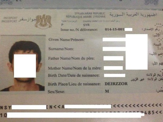 Tấm hộ chiếu này được phát hành từ lãnh thổ do IS kiểm soát Ảnh: ABC NEWS