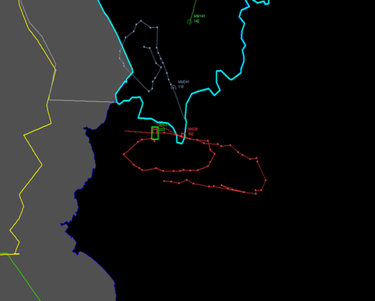 Hình ảnh radar do Thổ Nhĩ Kỳ công bố cho thấy máy bay Nga có vẻ lạc vào phía nam Thổ Nhĩ Kỳ trước khi bị bắn hạ. Ảnh: CNN Turk