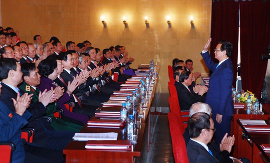 Thủ tướng Nguyễn Tấn Dũng đến dự Đại hội Đại biểu Đảng bộ TP Hải Phòng lần thứ XV nhiệm kỳ 2015-2020Ảnh: TTXVN