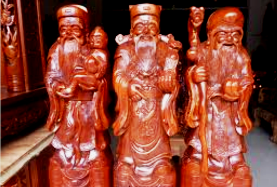 Bộ 3 tượng gỗ Phúc Lộc Thọ (ảnh minh họa)