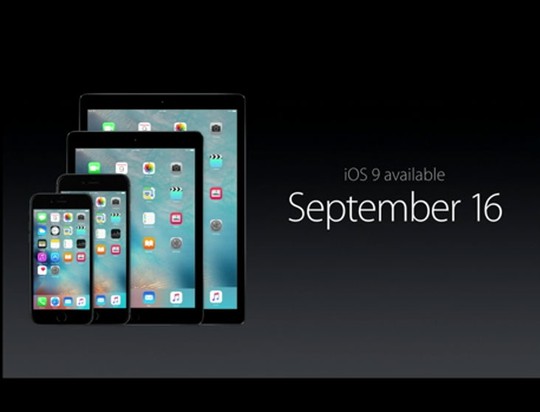 Apple cho biết sẽ phát hành phiên bản iOS 9 vào ngày 16-9 tới.