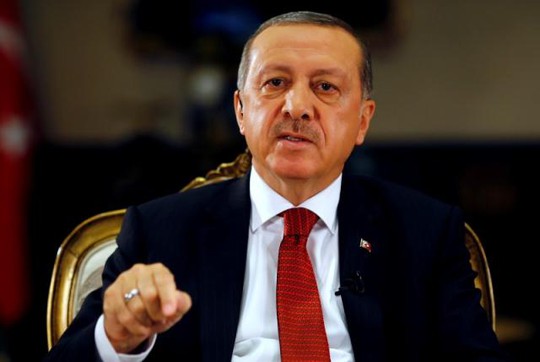 
Tổng thống Thổ Nhĩ Kỳ Recep Tayyip Erdogan trong cuộc phỏng vấn với Reuters ngày 21-7. Ảnh: REUTERS
