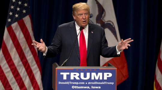 Ông Trump phát biểu tại TP Ottumwa, bang Iowa – Mỹ hôm 9-1. Ảnh: The Sydney Morning Herald