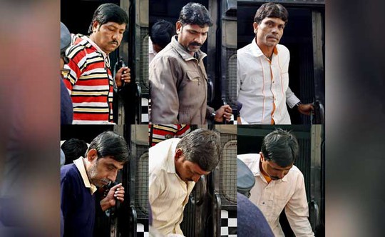 Sáu bị cáo lãnh án hôm 30-1. Ảnh: NDTV