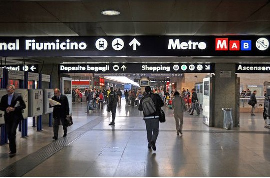 Sân bay Fiumicino, thủ đô Rome – Ý. Ảnh: Rail Europe