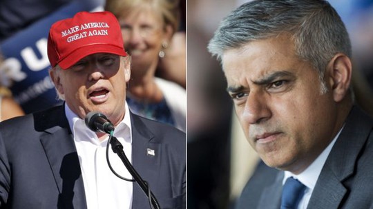 Ông Sadiq Khan (phải) và Donald Trump (trái). Ảnh: BBC