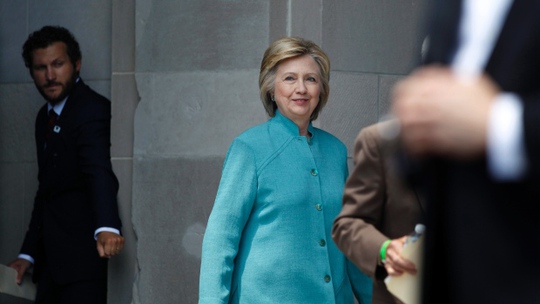 
Bà Clinton tại TP Atlantic hôm 6-7. Ảnh: AP
