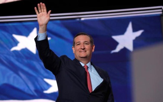 Thượng nghị sĩ Ted Cruz tại hội nghị đảng Cộng hòa ở TP Cleveland, bang Ohio hôm 20-7. Ảnh: REUTERS