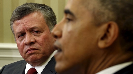 
Vua Jordan Abdullah gặp Tổng thống Mỹ Barack Obama tại Nhà Trắng hôm 24-1. Ảnh: Reuters
