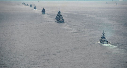 Hạm đội Thái Bình Dương của Nga tập trận ở Thái Bình Dương năm 2015. Ảnh: Sputnik