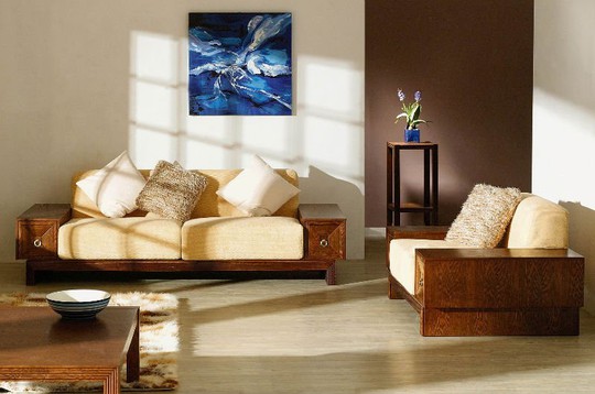 Ghế sofa với thiết kế giản đơn hình khối không hề kém cạnh với các loại ghế sofa nệm hay da thông thường