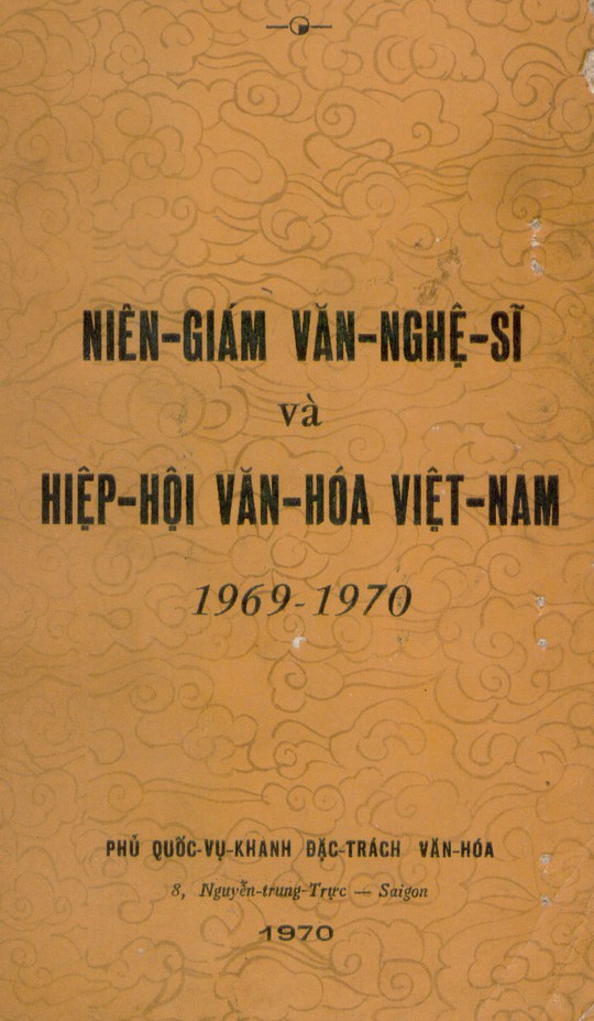 
Hình bìa “Niên giám văn nghệ sĩ và Hiệp hội Văn hóa Việt Nam” cùng trang giới thiệu họa sĩ Tạ Tỵ
