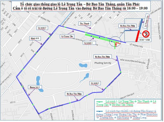 
Sơ đồ các hướng lưu thông (nguồn: Sở GTVT TP)
