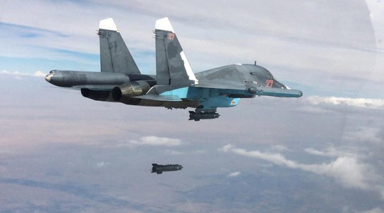 Một chiến đấu cơ Su-34 của Nga hoạt động ở Syria Ảnh: SPUTNIK