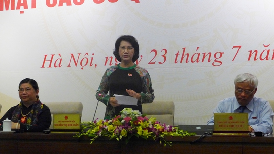 
Chủ tịch Quốc hội Nguyễn Thị Kim Ngân khẳng định Quốc hội sẽ giám sát sự cố Formosa làm chết hải sản ở 4 tỉnh Miền Trung.

