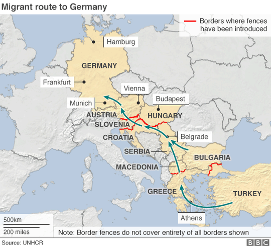 Người di cư tìm đường tới Đức và các nước Bắc Âu khác. Ảnh: UNHCR