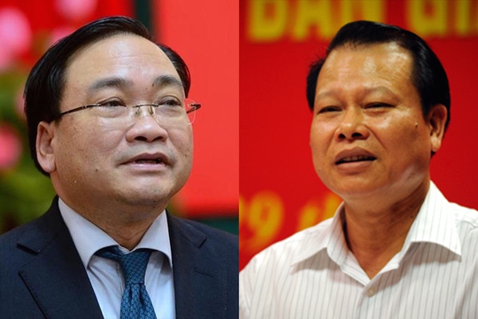 
Thủ tướng Chính phủ đã trình QH miễn nhiệm chức vụ Phó thủ tướng Chính phủ đối với ông Hoàng Trung Hải (trái) và ông Vũ Văn Ninh
