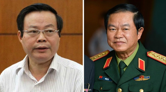 Hai ứng viên Phó chủ tịch QH Phùng Quốc Hiển (trái) và Đỗ Bá Tỵ (phải)