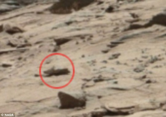 Chiếc giày bên phải trong bức ảnh của Curiosity. Ảnh: NASA