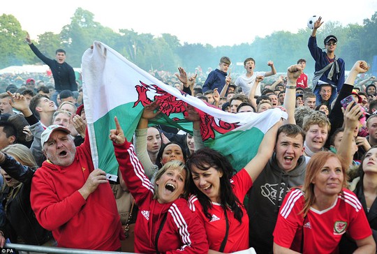 
Niềm vui của các CĐV Wales ở quê nhà
