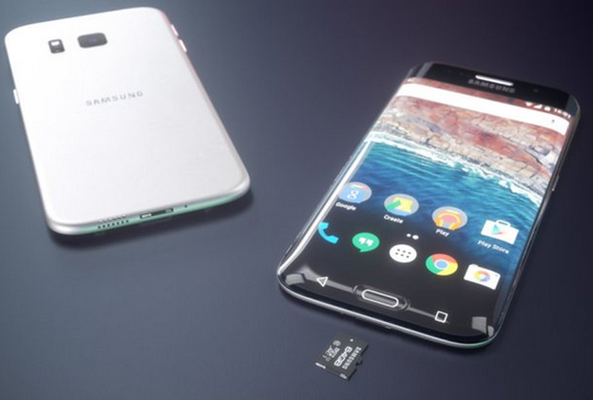 
Trong khi đó, Galaxy S7 Edge được dựng lại với ý tưởng 4 cạnh cong, trang bị cổng USB-type C.
