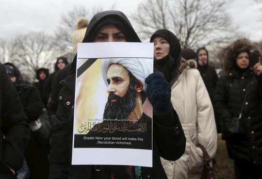 Người Hồi giáo ở Mỹ phản đối Ả Rập Saudi tại Dearborn, bang Michigan hôm 3-1. Ảnh: Reuters