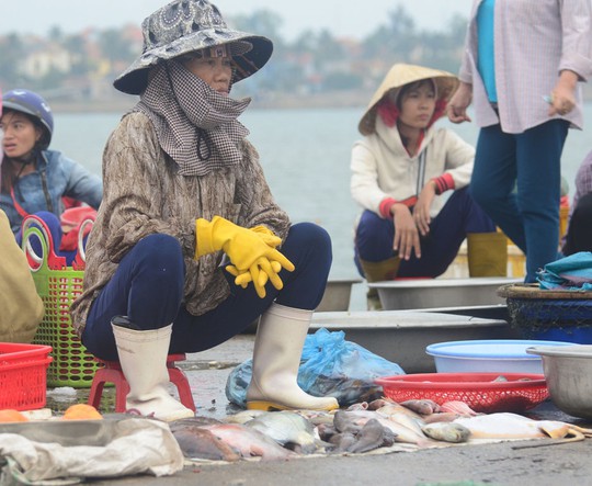 Các tiểu thương bán cá ở Quảng Bình ế ẩm sau khi cá chết hàng loạt, người dân không dám ăn Ảnh: HOÀNG PHÚC