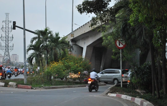 
Bảng chỉ dẫn nhỏ và bị cây che khuất tại xa lộ Hà Nội (địa phận quận Bình Thạnh)
