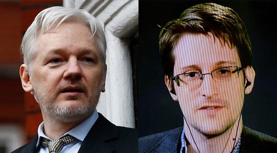 
Nhà sáng lập Julian Assange của WikiLeaks (trái) và người thổi còi Edward Snowden. Ảnh: Reuters
