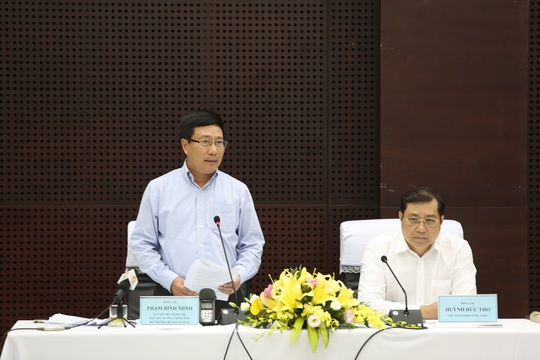 
Phó thủ tướng Phạm Bình Minh phát biểu tại buổi làm việc
