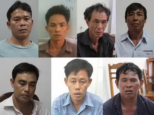 Bảy đối tượng trong băng trộm tiệm vàng vừa bị Công an TP Cần Thơ bắt giữ (Ảnh do cơ quan điều tra cung cấp)