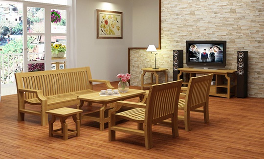 Những mẫu ghế sofa gỗ màu sáng, hoàn toàn thích hợp với những căn hộ chung cư.