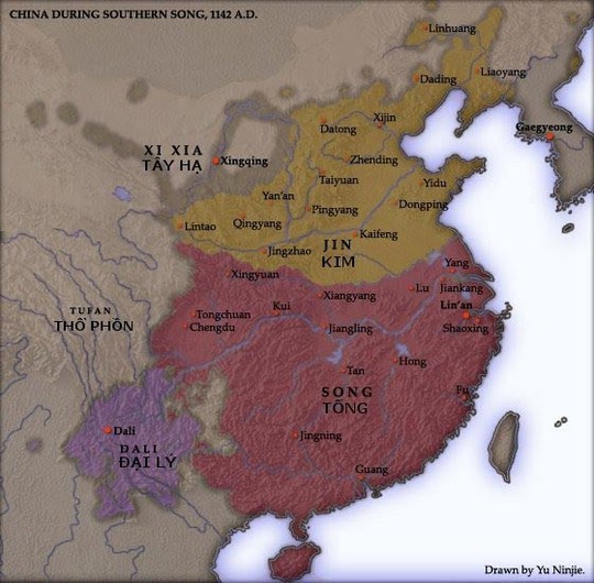 Bản đồ vương quốc Đại Lý cổ đại Ảnh: INTERNET