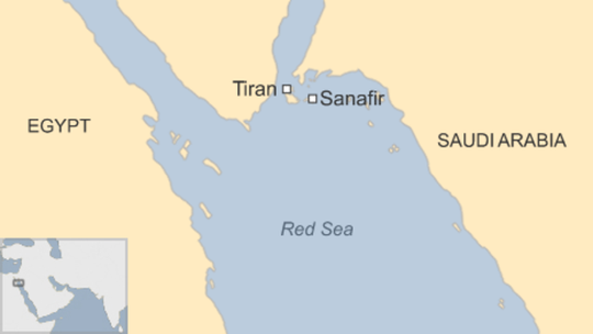 Đảo Tiran và Sanafir trên biển Đỏ. Nguồn: BBC