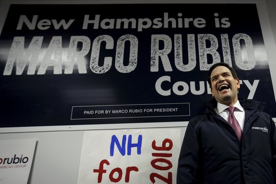 
Ứng viên Marco Rubio tại một sự kiện vận động tranh cử ở bang New Hampshire hôm 8-2. Ảnh: Reuters
