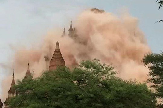 
Hơn 100 công trinh chùa chiền ở Myanmar bị hư hại. Ảnh: EPA
