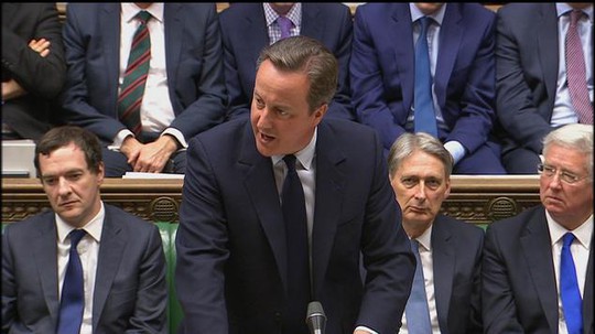 
Thủ tướng Anh David Cameron phát biểu trước quốc hội hôm 27-6. Ảnh: AP
