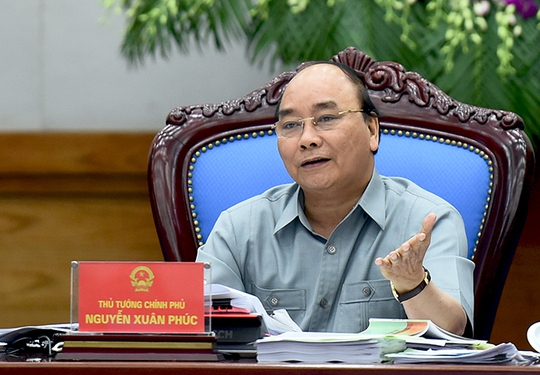 Thủ tướng Nguyễn Xuân Phúc chủ trì phiên họp thường kỳ Chính phủ vào ngày 1-7 Ảnh: Chinhphu.vn