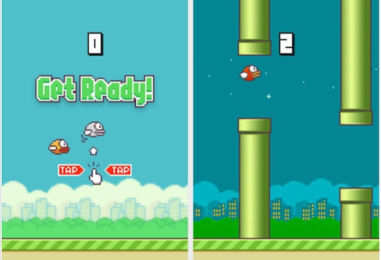 
Giao diện và cách chơi game Flappy Bird khá đơn giản nhưng không dễ đạt điểm cao.
